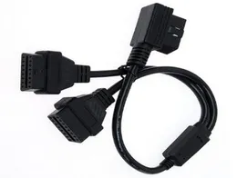 Narzędzia diagnostyczne 90 stopni OBD2 J1962 Porty Adapter Kabel Kabel Mężczyzna do podwójnego żeńskiego Y interfejs złącza samochodu Diagnostictool 3164823