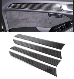 4 PCS Adesivo decorativo do painel da porta interna de fibra de carbono do carro para A4L A5 Q57062037