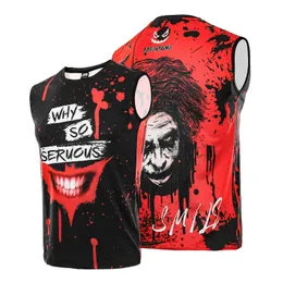 MMA Joker divertente combattere lo sport senza maniche di lotta completa allenamento da spiaggia per la spiaggia jujutsu muscolare che corre t-shirt muay thai