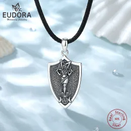 Pendants Eudora 925 Sterling Silver Demon Lilith Amulet Necklace for Women Man Vintage Triple Moon Goddess Pendant Lilith Jewelry Gift