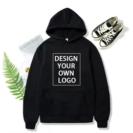 Seu próprio design imagem de texto moletom personalizado unissex diy anime impressão hoodies solto casual com capuz roupas esportivas 240125