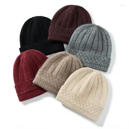 Berretti Cappello classico in cashmere tinta unita Design semplice piega Autunno/inverno Moda outdoor per uomini e donne lavorato a maglia