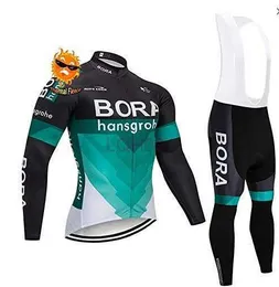 Men's T-shirts Team Tour De France Fleece Long Sleeved Autumn and Winter Long Sleeved Cycling Suit Set Mountain Biking and Outdoor Sports Niql