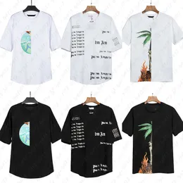 Summer Luksusowe T -koszule dla mężczyzn ubrania moda 100% bawełniana tshirt klasyczny zestaw grafiki z wysokiej strej palmy