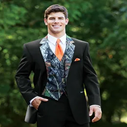 Fitted Handsome Groom Wedding Tuxedos Camouflage Pattern Single Breasted Camo Mens Wedding Suits Notched Lapel Groom Wear Prom Suits 2020 239o