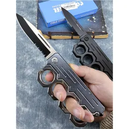 Boxing New Outdoor Four Folding Self Defense Finger Tiger Window Breaker Cool Survival Knife 9696
