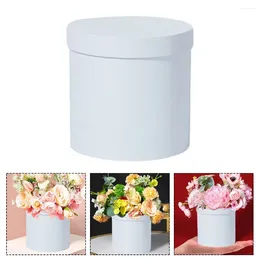 Gift Wrap Bouquet Box Flower Packaging Case Boxes Black Wrapping Paper Cylinder Cases Paperboard Rose Round Bucket