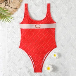 Fashion Designer Women's One Piece High End Push Up Bikini Letter Print Sexy Split Swimwear Beach Suit S-XL