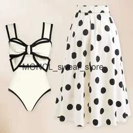 Damskie stroje kąpielowe 2024 Nowy krawat One Piece SwimuS dla kobiet z spódnicą kostium kąpielowy Monokini Beach Bodysuit WearH2422088