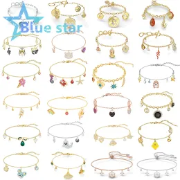 Bangles Christmas gifts for new year 2022 Trends Women's jewelry store austrian crystal Jewelry Snowflake Charm Pendant Bracelet