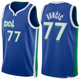 Luka Doncic Kyrie Irving Basketball Jersey Dirk Nowitzki City 77 11 Blue Black Edition Green Jersey 2023 2024 남성 청소년 어린이 스티치 티셔츠