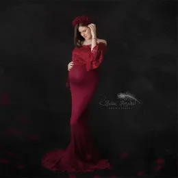 Dresses Fancy Lace Top Maternity Photography Props Dresses for Pregnant Women Clothes Maternity Dresses for Photo Shoot Pregnancy Dress