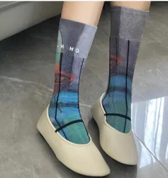 Projektant Cotton Short Socks Stockings for Women Fashion Ladies Girls Floral Streetwear Hosiery List Ordak Printed Sock Stocking Dropship