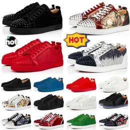 2024 Men Designer Red Bottoms Platform Casual Shoes Loafers Rivets Low Studed Designers Shoe Mens Women Sneakers Trainers