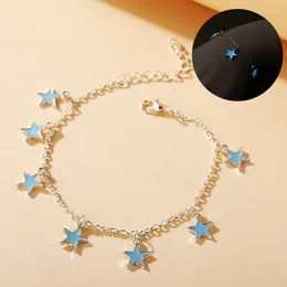 Link pulseiras moda luminosa pingente pulseira mulheres meninas elegante brilho no escuro estrela coração pulso corrente dia dos namorados jóias presentes