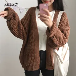 Teile Dicloud Herbst Stricken Pullover Frauen Haruku Lose Warme Strickjacke Damen Mode College Casual Langarm Winter Mantel Tops 2023