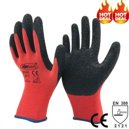 Handskar 12 -stycken/ 6pairs trädgårdsarbete handskar kvinnor eller man med latex belagd polyester palm hand säkerhet skyddande handske ce certifikat