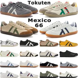 المصمم Tiger Mexico 66 Running Shoes Tokuten Mens مائة مجوفة ثلاثية أسود أبيض نقي Gold Bill Bill Women Sports Size 4-11