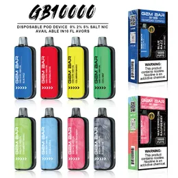 Original GEM BAR Digital Box 10000 10K Puffs 650mAh Type-C Charging 20ml Prefilled Pod With Battery Display 15 Flavors 0% 2% 5% Disposable E Cigarettes vaper 10000 in stock