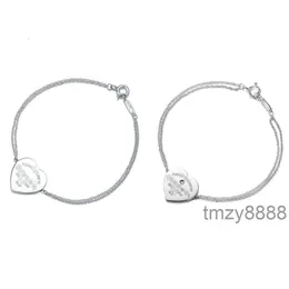 Heißer Verkauf, Geburtstag, Weihnachten, Geschenk, blaue Box, Tf, klassisches Designer-TIFF-Armband, Top, kleine T-Familie, Sterlingsilber, Herz-Diamant, Doppelschicht, Tijia Live Love KNH1