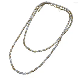 Колье S133 модные 90 см красочные хрустальные бусины длинное ожерелье женские ювелирные изделия высокого качества без никеля