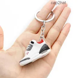 Fashion Creative Mini 3D Basketball Shoes Keychains Stereoscopic Model Sneakers Enthusiast Souvenirs Keyring Car Backpack Pendants Gift QIFO