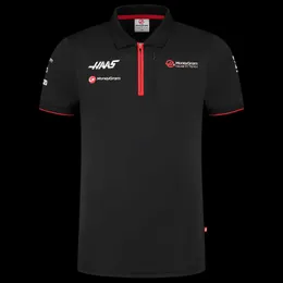 Erkek Tişörtleri 2024 F1 Yarış Takımı Polo Gömlek Hass Racing Team Yaz Kısa Kollu Yakası T-Shirt Hızlı Kurutma Erkek 4S Mağazası 63T5