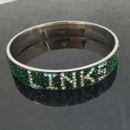 Bangles el yapımı Yunan Sorority Mektup Bağlantıları Rhinestone Manşet Barkly Kadın Mücevherleri