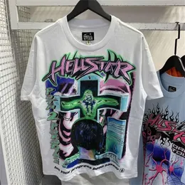 Hellstar t-shirts mens 2023 skjorta kort ärm tee män kvinnor hög kvalitet streetwear hip hop mode t shirt helvete stjärna hellstar kort 470