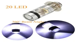 2X P15D H6M LED Motorcycle Scooter Bulb Headlamp Fog DRL Dual Light 20 SMD Hilo Beam Lamp7729000