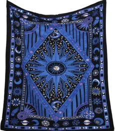 Blue Sun and Moon Mandala Tapestry Planet Wall Indian Wall Hanging Tapestry Square و Rhombus Tapiz Mandalas Tippie Tapestry18772851963