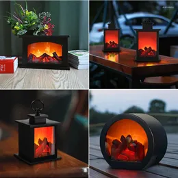 ナイトライトLED Flame Lantern Lampsシミュレーション暖炉USB/バッテリー駆動型炎のないランプ用リビングルームの装飾