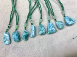 Halsketten Dominica Larimar/Kupfer Pektolits Stein Anhänger natürlicher Edelsteinschmuck Halskette Anhänger für Frau für Mann für Geschenk!