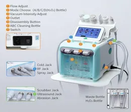 6in1 H2O2 Hydra Dermabrasion RF Biolifting Spa Hydro Microdermabrasion Facial Machine Cold Hammer Oxygen Spray DHL8987717