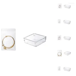 Sacos de armazenamento Beau-Jewelry Bag Desktop Gaveta Organizador Transparente Pulseira Anel Titular Zipper Fechamento
