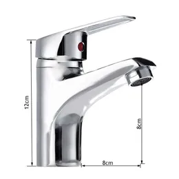 Waschbecken Wasserhähne Badezimmer Becken Wasserhahn Chrom einloch ein Loch Deck montiertem Mixer Tippen Sie auf Küchenspüle Heiße Kalthähne mit G1/2 -Schlauch