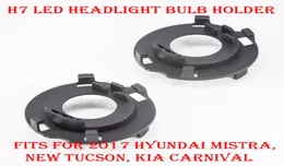 2st H7 LED -strålkastarsatslampor Lampor Hållare Adapter Bashållaruttag för Hyundai Mistra 2017 Ny Tucson Kia Carnival Kia3778661