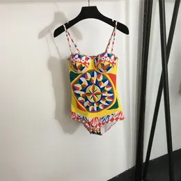 Brevkvinnor Push Up Bra baddräkt Muilticolor One Piece Bathing Suit Sexig lågrygg Baddräkter Lyxdesigner Färgglada badkläderbaddräkter