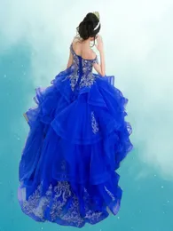 Royal Blue Sweet 16 Quinceanera Dresses Beaded Off Shoulder Vestido de 15 Quinceanera restidos ball prom gown1229430