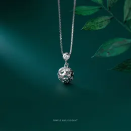 قلادة مودي مذهلة AAA Zircon Hollow Out Hearts Bell Necklace for Women Fashion 925 Sterling Silver Box Chain Fine Jewelry