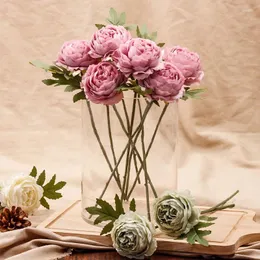 장식용 꽃 28cm 모란 인공 17 층 가짜 꽃 장식 하우스 장식 5 색 플로레스 꽃다발 웨딩 용품
