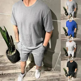 Set da corsa T-shirt e pantaloncini da uomo Completo estivo 2 pezzi Abbigliamento Moda Casual Smoking a maniche corte per uomo Uomo