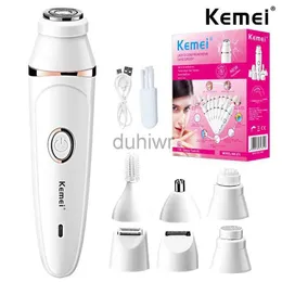 Epilator Kemei 375 7 in 1 Ladys Shaver Electric Rechargeable Lady Shaver Hair Remover Epilator Shaving Wool Scraping For Whole Body Use 240220