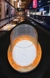 200 st plastlock för sushi skål buffé transportband återanvändbar transparent kakplatta mat täcker restaurang tillbehör9902130
