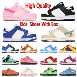 Barnskor med Box Panda Low Big Kid Trainers Triple Pink Pandas Unc Toddler pojkar Sneakers Chunky Strangelove Orange Hummer Kentucky Holiday Special Billiga pris