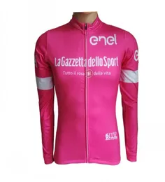 Bahar 2020 Pro Girode İtalya Italia Takımı Pembe Bisiklet Formaları Uzun Kollu Bisiklet Giyim