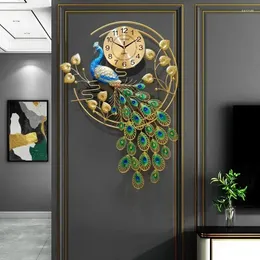 Wall Clocks Peacock Clock Modern Disign Large Creative Dining Room Decor Living Decoration Watch Reloj De Pared
