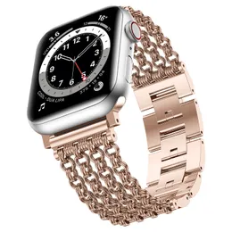 Apple Watch Bands Chain strap Top Quality Metal Strap For Four chain metal strap metal Zinc alloy 38mm 40mm 41mm 42mm 44mm 45mm Women iwatch Series 1 2 3 4 5 6 7 SE