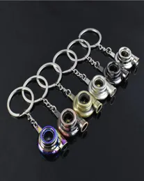 Turbin Key Chain Ring High Quality Real Whistle Sound Auto Part Model Keyring Turbocharger KeyFob Metal Car Turbo Keychain9318253