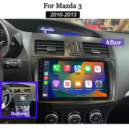 Rádio estéreo de carro Android 13 para Mazda 3 2010-2013 com CarplayAndroid Auto sem fio, tela sensível ao toque de 4 + 64 GB de 9 polegadas com GPS WiFi Bluetooth FM RDS Unidade principal DVD multimídia para carro